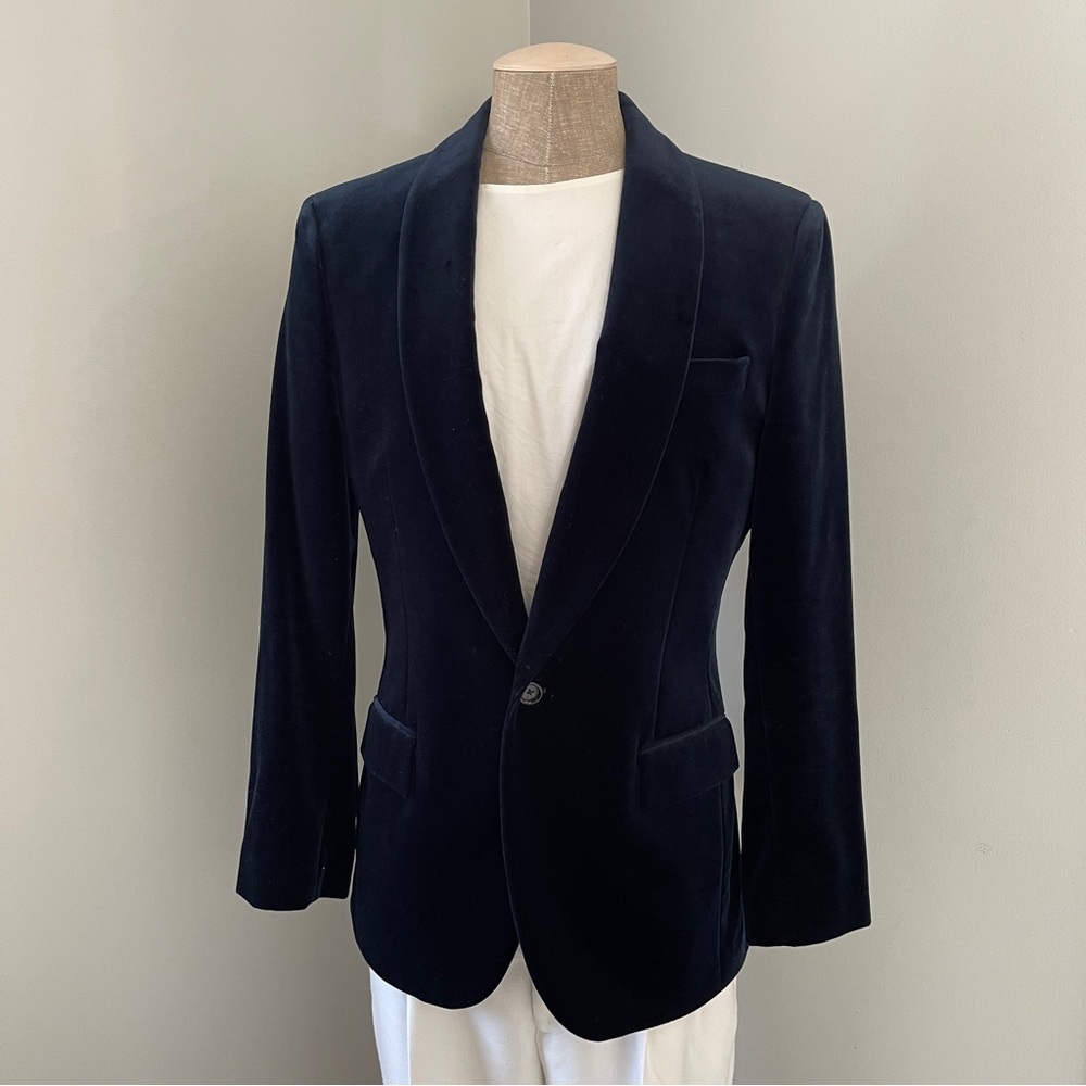 J. Crew Men's Navy Velvet Blazer
